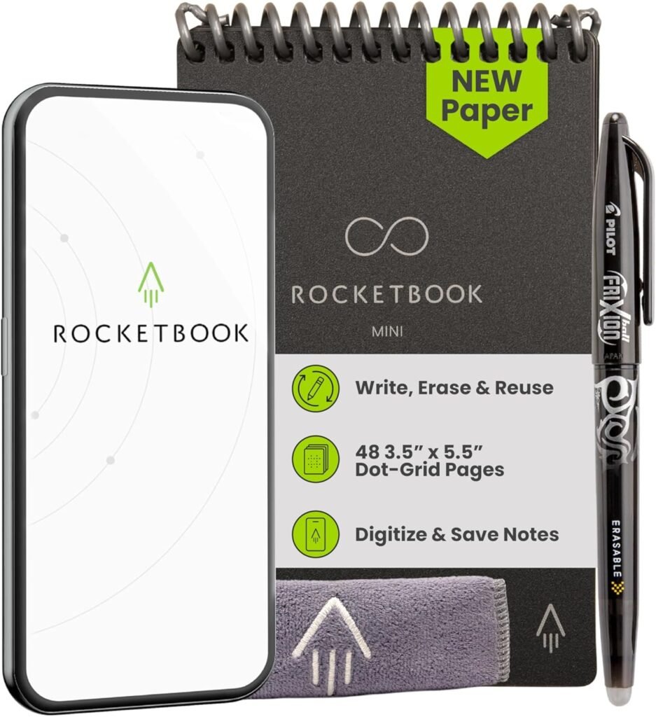 Rocketbook Mini Smart Notepad – Reusable, App-Connected Pocket Notebook